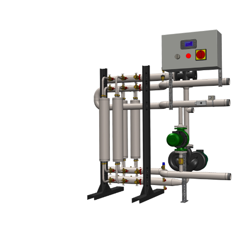 Un Spi Maxi Spirec, une unité de chauffage qui utilise la vapeur pour chauffer l’eau de chauffage et l’eau primaire du préparateur d’ECS